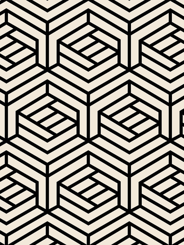 Tan and Black Modern Cube Geometric Shape Pattern Pairs 2022 Popular Color Collector's Item AF-45 - Colour Trends - Shades - Hues by ColorOfTheYears