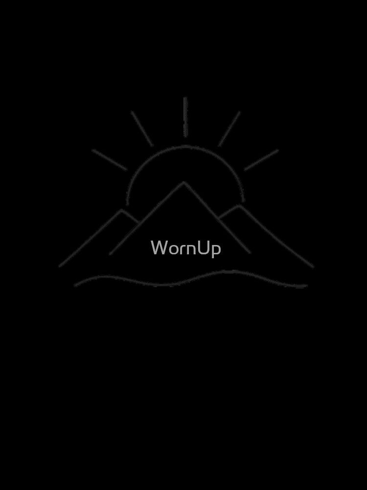 Rising Sun Over Mountains – Minimalist Mountain Line Art by WornUp