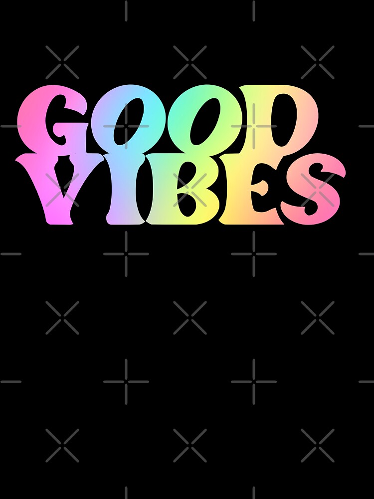 Gradient Rainbow Pink Spectrum 3D Extruded Retro Vintage Serif Display Typography Good Vibes Quotes by Cawaiico