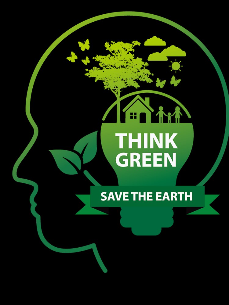 Think Green, Save the Earth - Eco-Mindfulness Art for Planet Advocacy by Black_Art