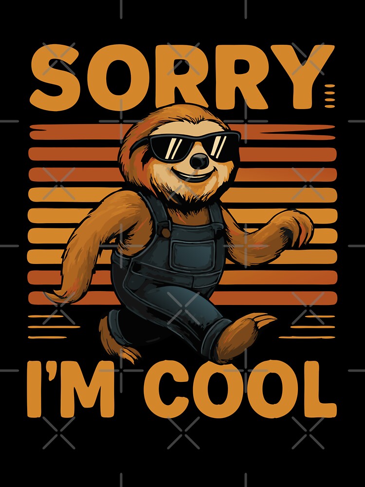 Cool Sloth with Retro Sunset Stripes by Spill & Signal