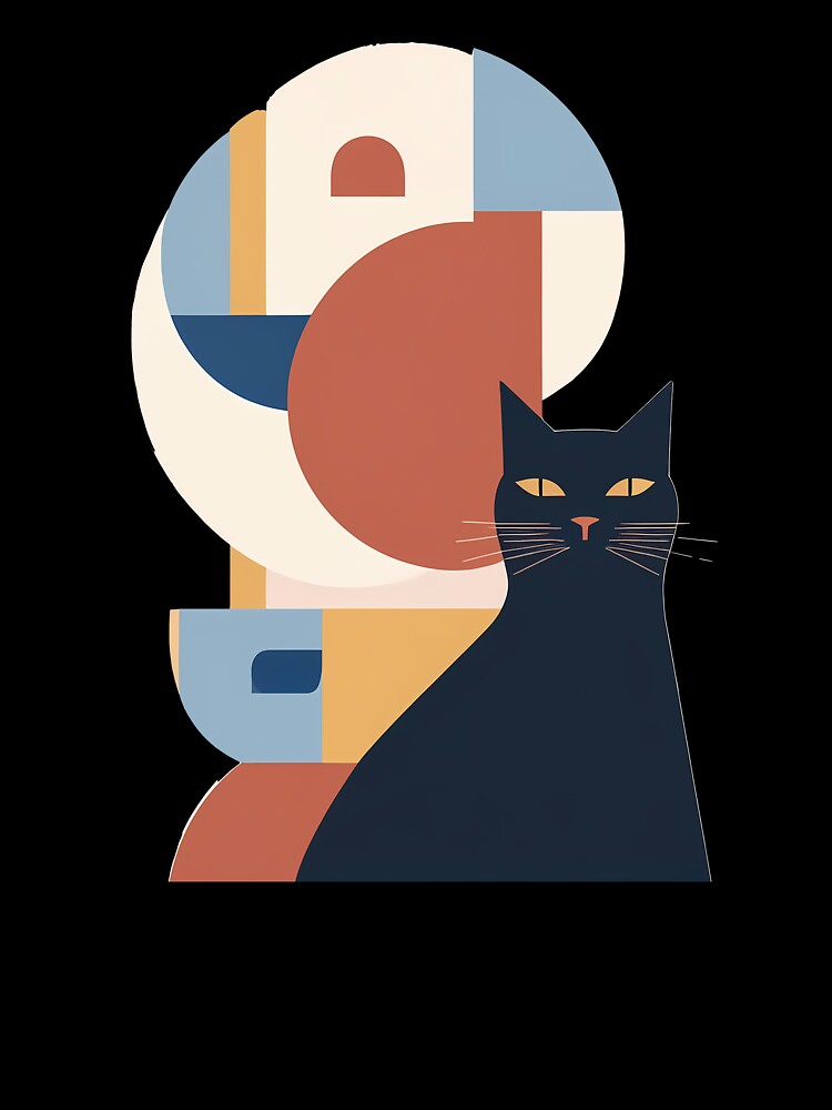 Cat as Minimal Pastel Art by OzzFrequency