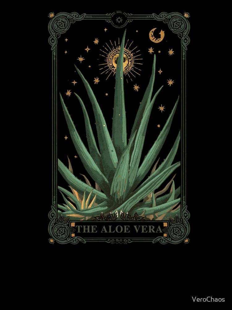 Vintage Aloe Vera Tarot Card Art - The Aloe Vera Botanical by VeroChaos