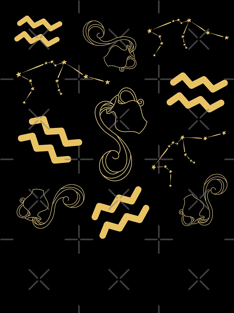 Zodiac Pattern - Aquarius (Dark Blue) by Littlebop