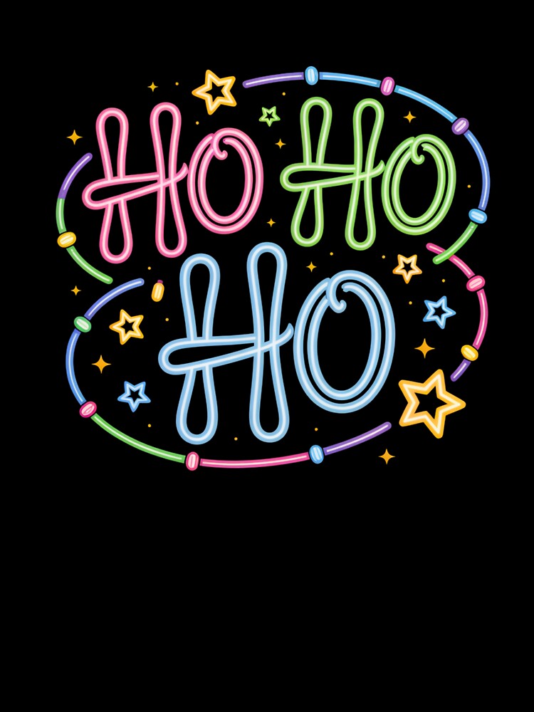 Ho Ho Ho Neon Christmas Lights Design by TalalosART