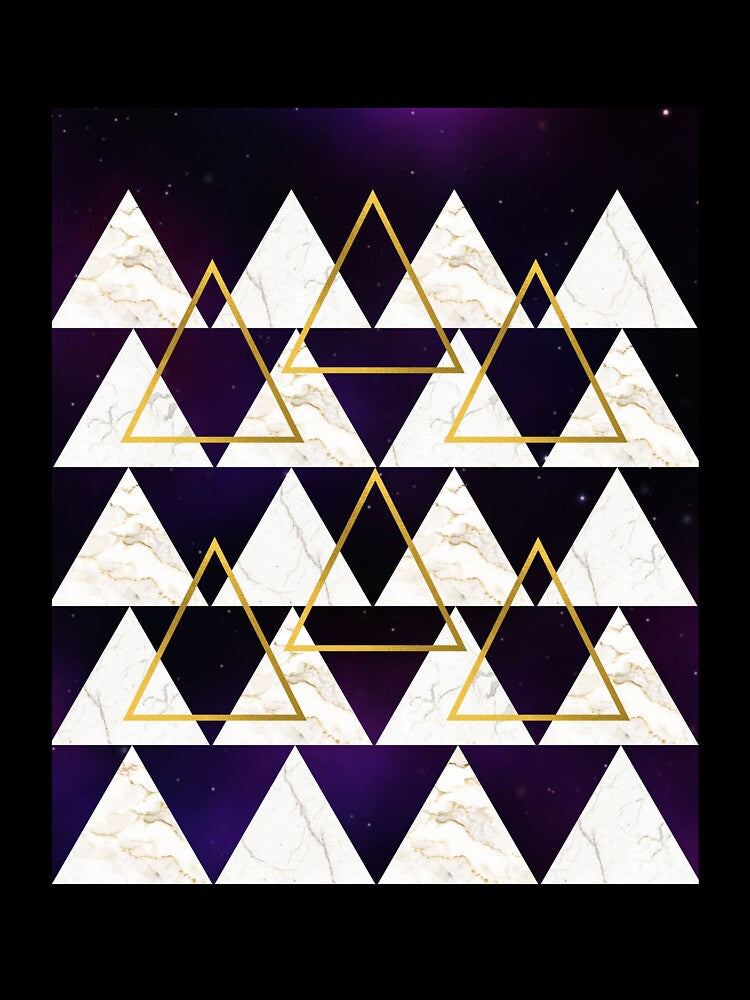Geometric Marble Pattern - Double Golden Triangles by MindedInc