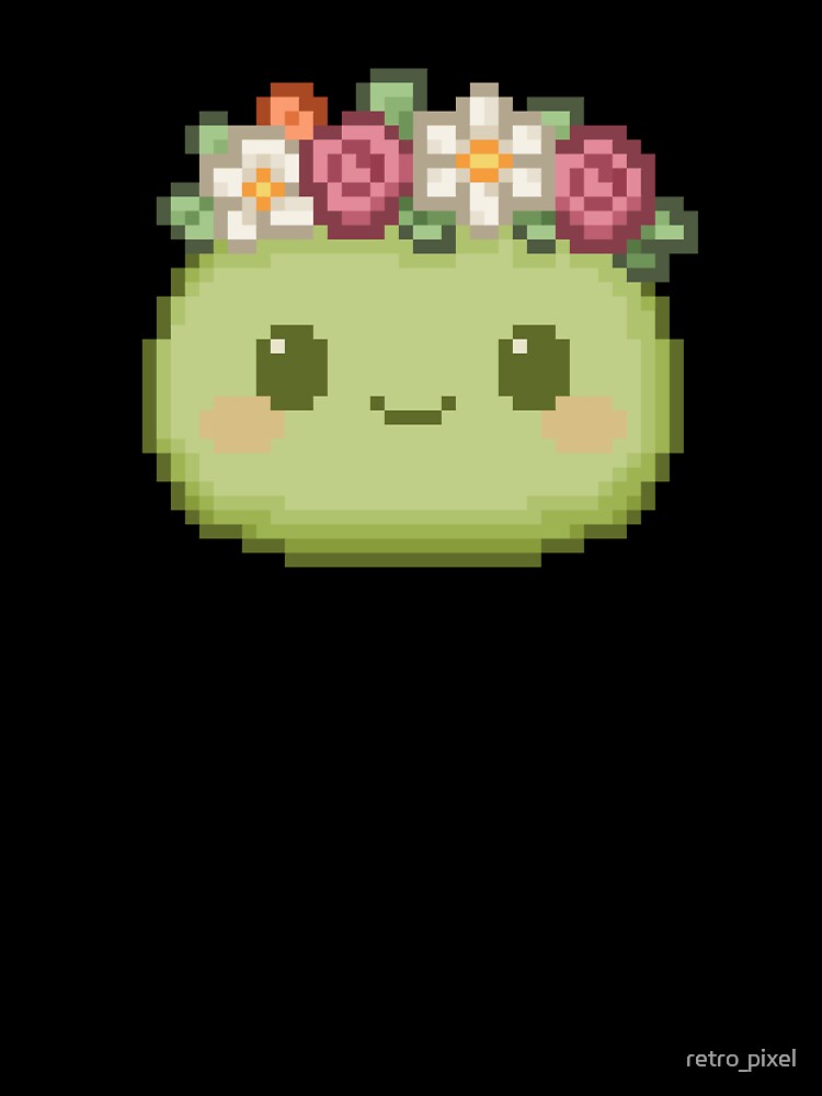 Flower Crown Pixel Mochi - Matcha Green by retro_pixel