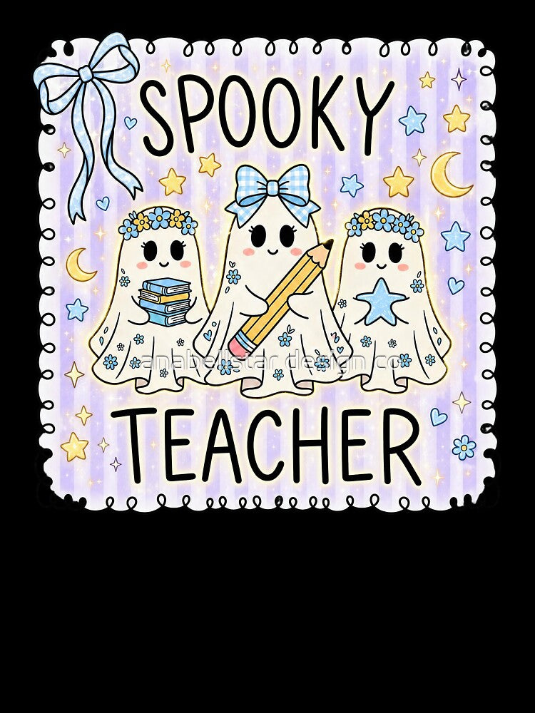 Spooky Teacher – Cute Kawaii Ghost Halloween School Art by anabellstar design co