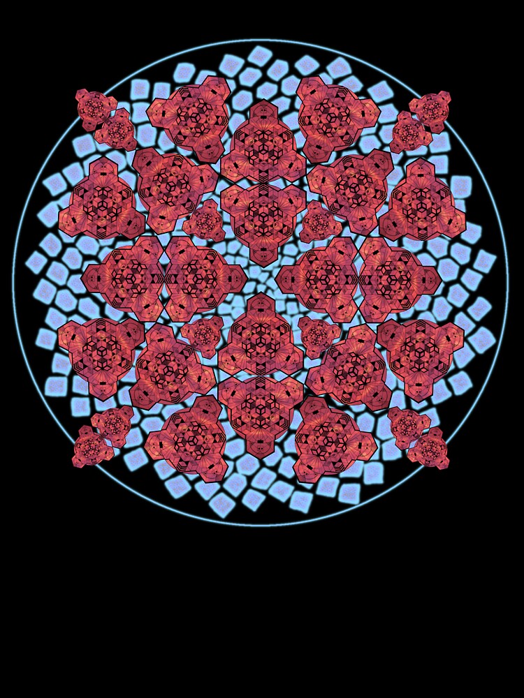 Red Sky Cube Mandala Cacophony & CircleVisions (B&P) by createVisions