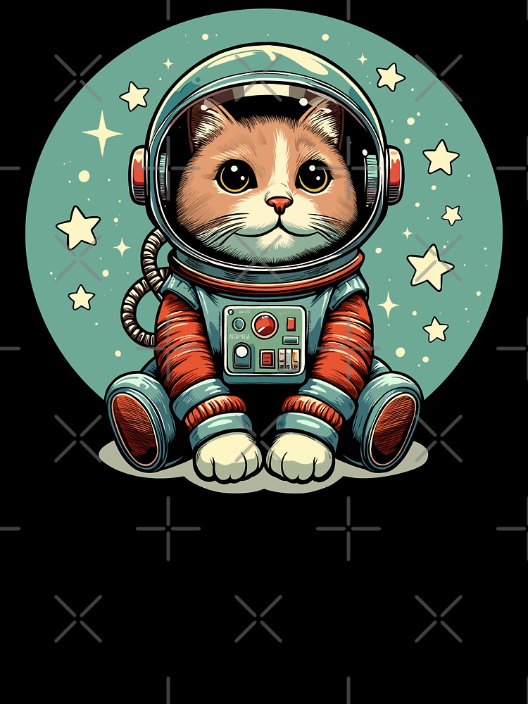 Retro Futurism Astronaut Kitty by Ghost on Toast