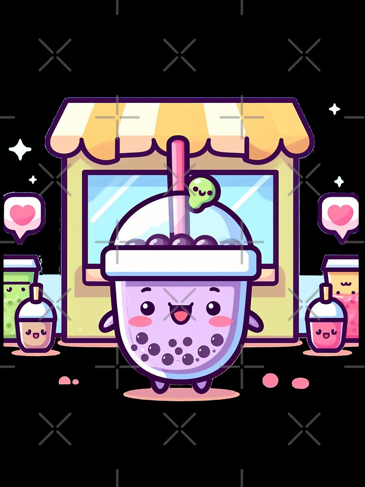 Purple kawaii bubble tea sticker by SaraDatCool