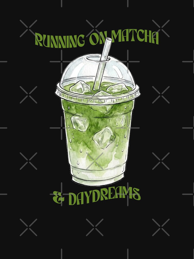 Running on Matcha & Daydreams — Watercolor Iced Matcha Funny Quote | Matcha Lover Gift Mug by ArtofDari