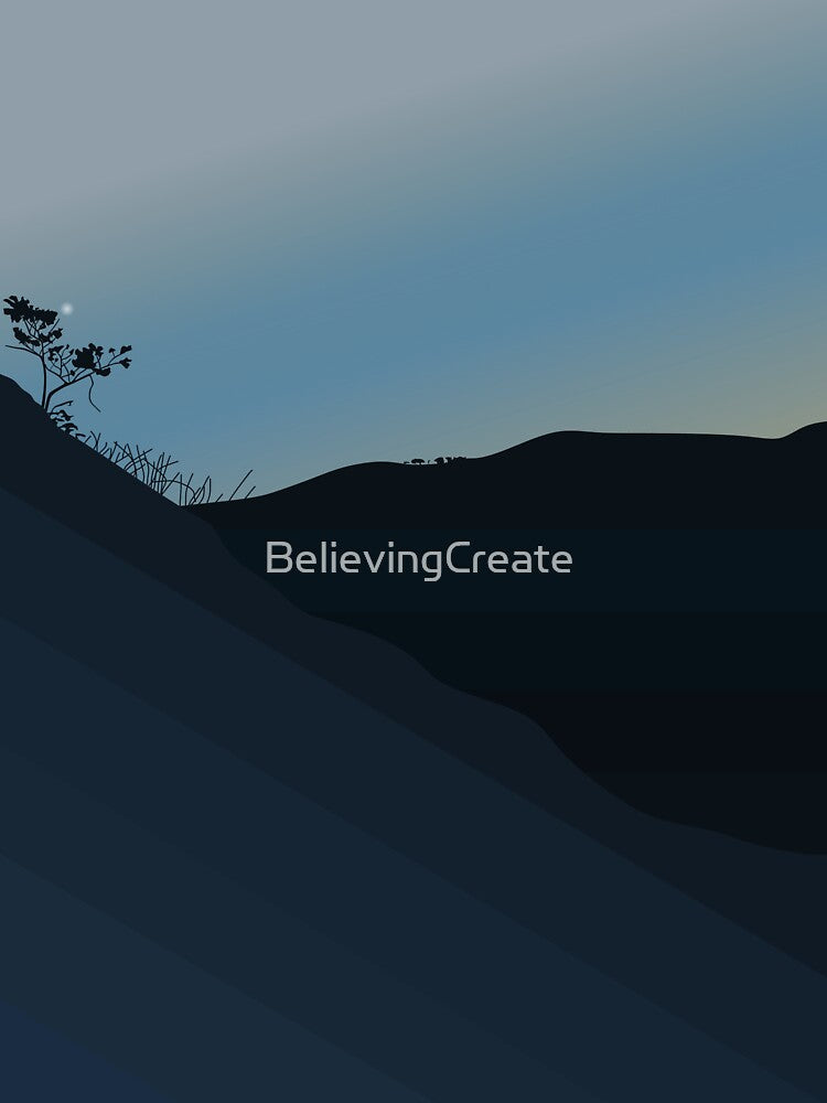 minimalist mountain at night by BelievingCreate