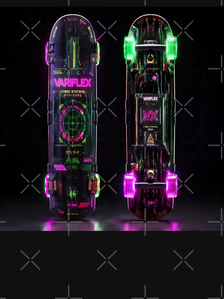 Cyberpunk Skateboard Concept - Front & Back Tech View by JMAVILA ART