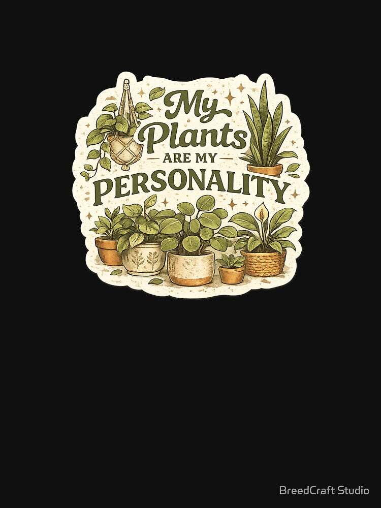 My Plants Are My Personality Retro Houseplant Lover Vintage Plant Mom Design by  BreedCraft Studio