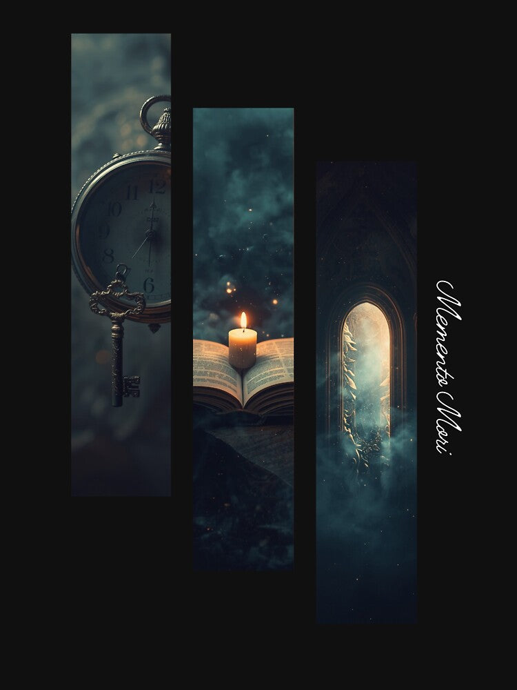 Memento Mori Dark Academia Aesthetic — Candle, Clock & Gothic Arch by the-cute-nerd