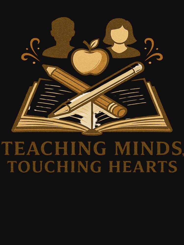 Teaching Minds, Touching Hearts – Inspirational Teacher Quote Design by ZYNORAworld