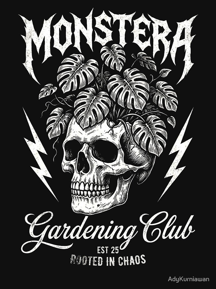 Monstera Skull Metal Gardening Club by AdyKurniawan