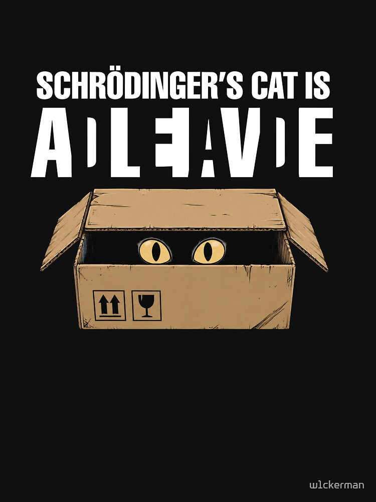 Schrödinger's Cat Is Dead Alive Optical Illusion Funny Cat Lover Physics by w1ckerman