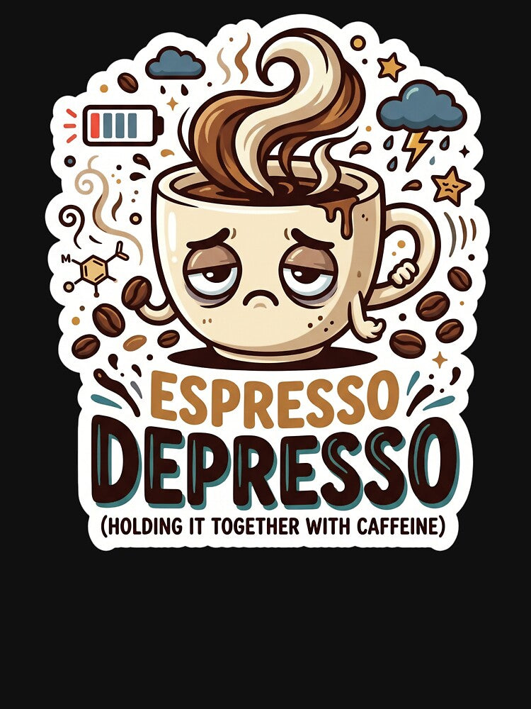 Espresso Depresso Funny Coffee Lover Design by Pixel Analytics