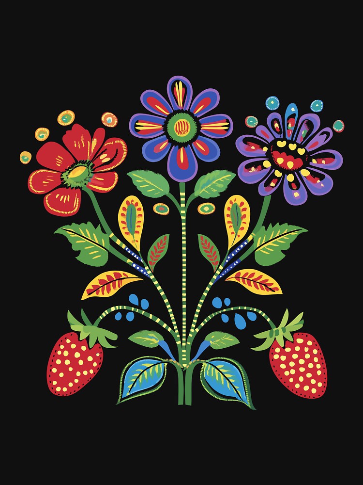 Anishinaabe Floral With Ojibwa flowers by YalenArt