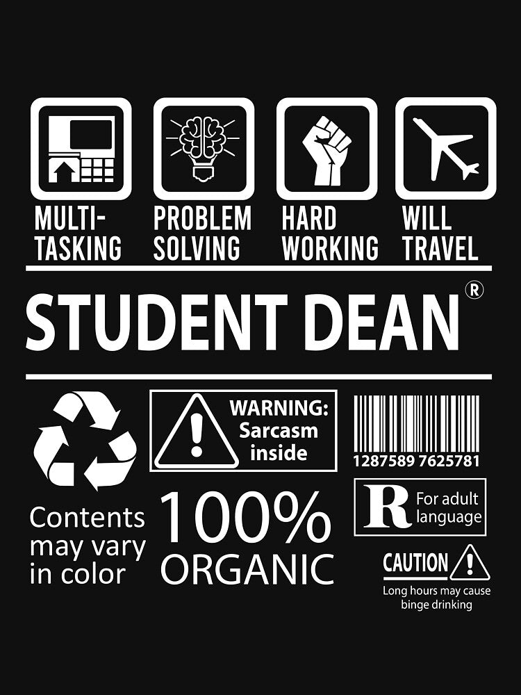 Student Dean T Shirt - MultiTasking Certified Job Gift Item Tee by oslandefren