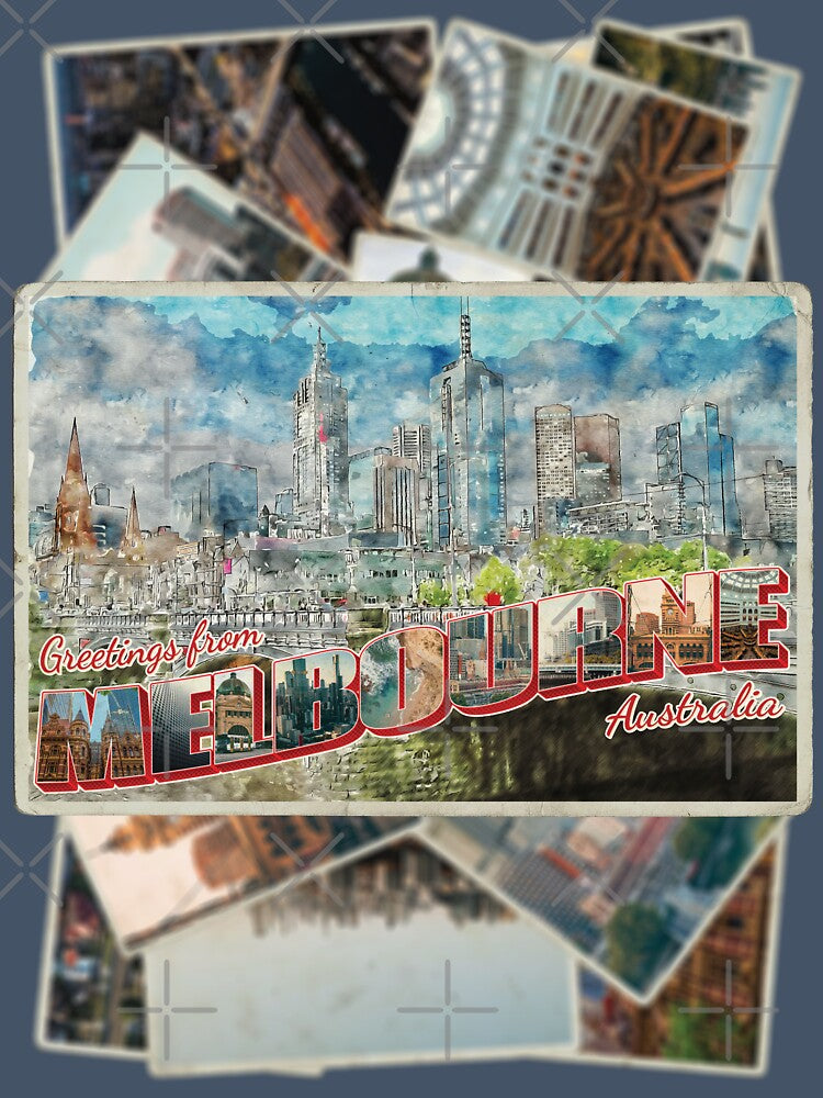 Greetings from Melbourne in Australia Vintage style retro souvenir by DeveloperProp0
