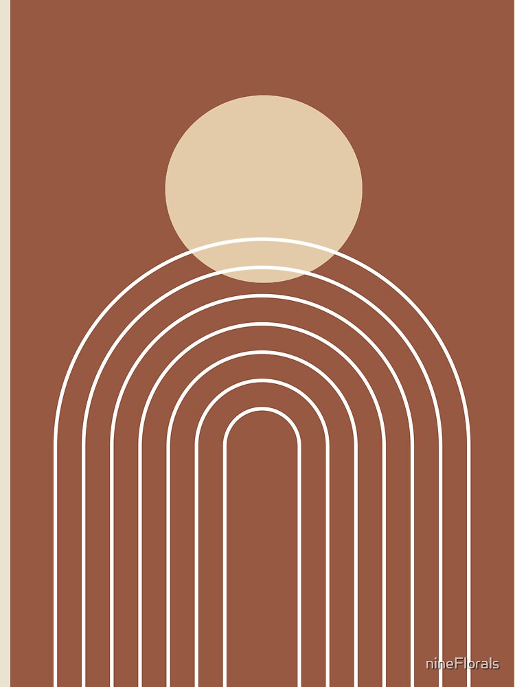 Mid Century Modern Geometric 3 (Terracotta and beige) by nineFlorals