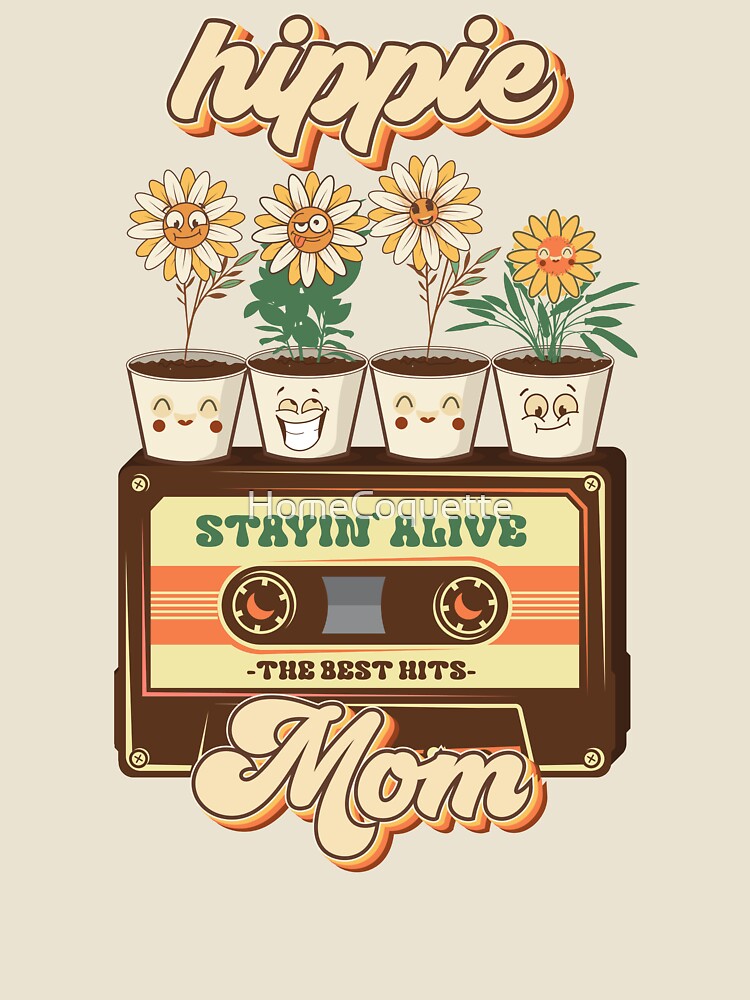 Mothers day plant  lover groovy cassette Retro Funny hippie mom by HomeCoquette