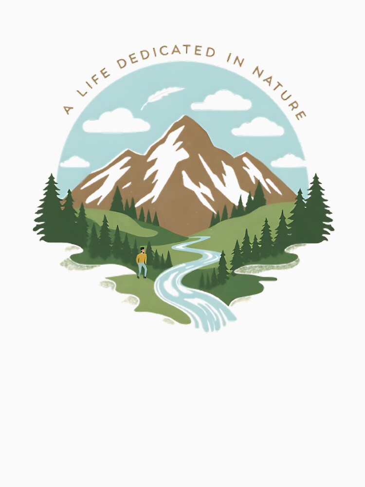 A Life Dedicated in Nature – Scenic Mountain Adventure Art by The-Daily-Drape