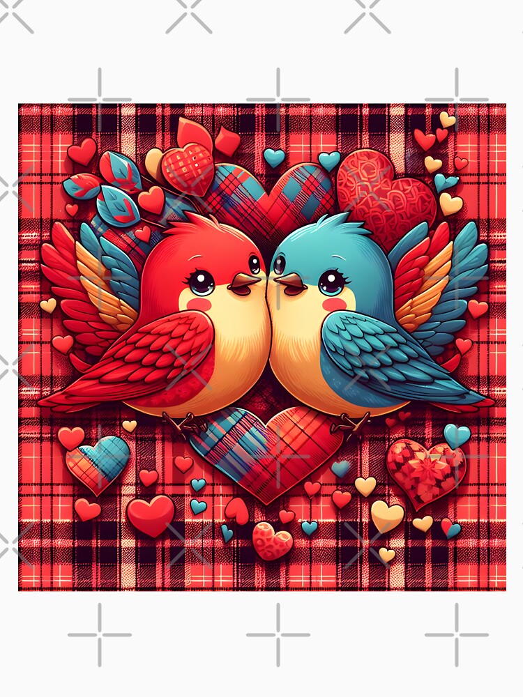Valentine's day  (Folk Cockatiel Damask, Jewel Tones) : from Egyape artists (3rd design) by egyape ⭐⭐⭐⭐⭐