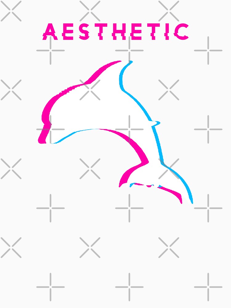 Vaporwave Dolphin Gift Aesthetic dolphin Glitch Style by D-C-Designs