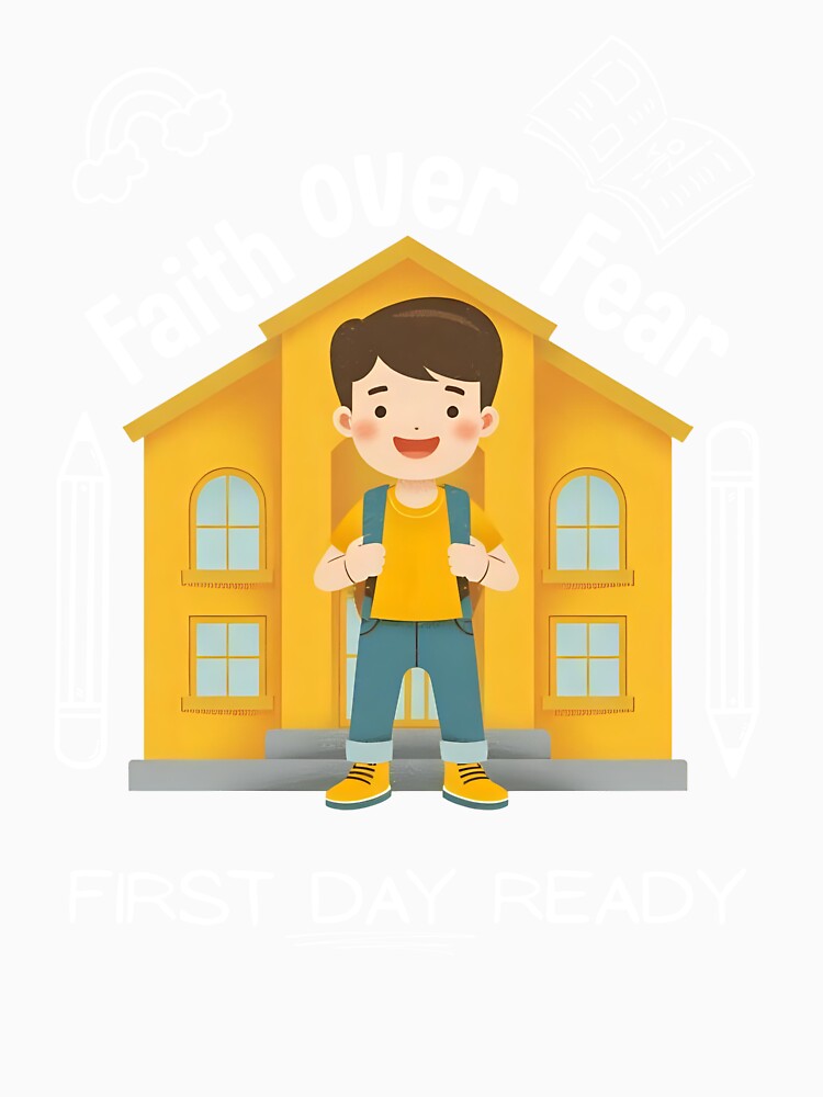 "Faith over Fear, First Day Ready" Back to School Blessed T-shirt by OrtegaGrace