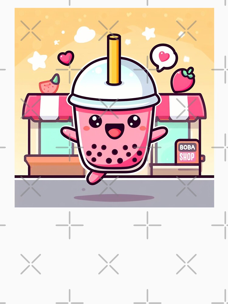 stawberry banada bubble tea with boba shop by SaraDatCool