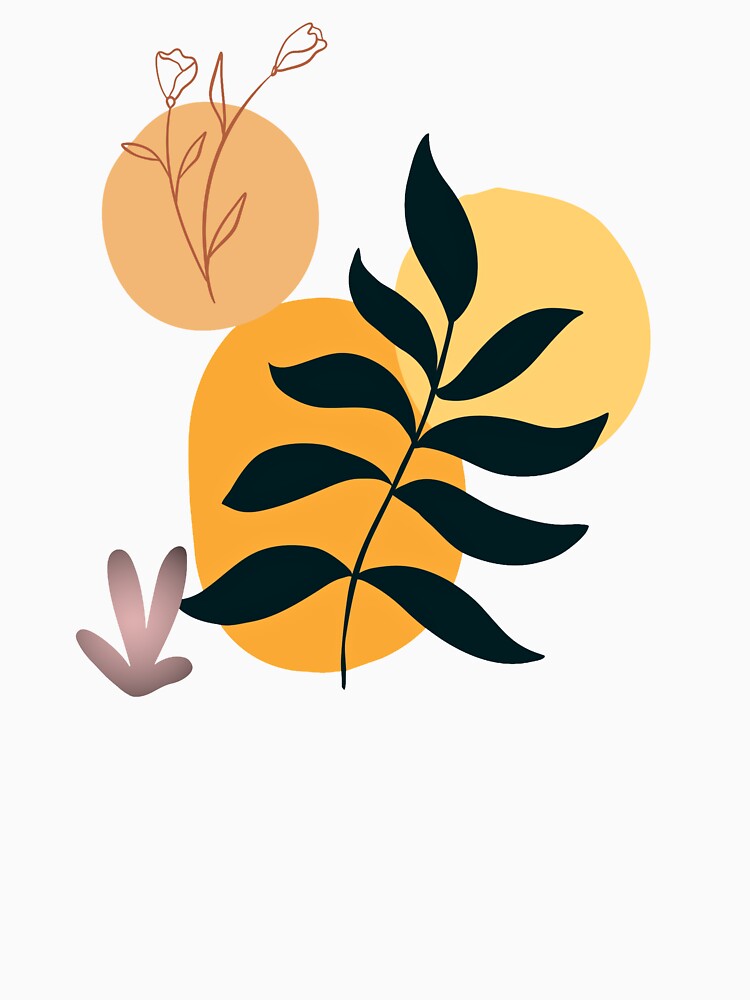 Minimalist Abstract Terracotta Geometric Shapes and Botanical Leaves by vibecraft_studio2
