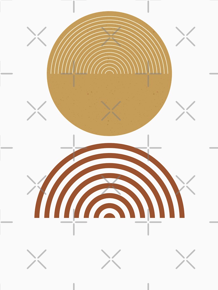 Lines And Circle Brown Yellow by ArunikaPrints