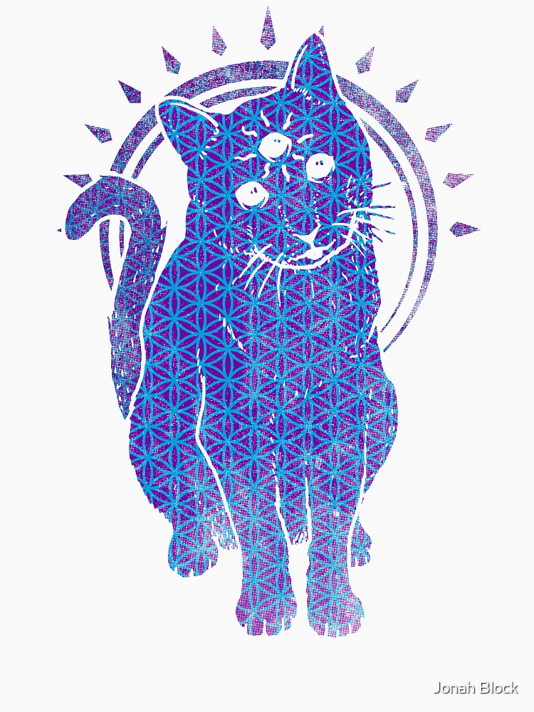 Trippy Cat: Blue Flower of life Edition by jonah block