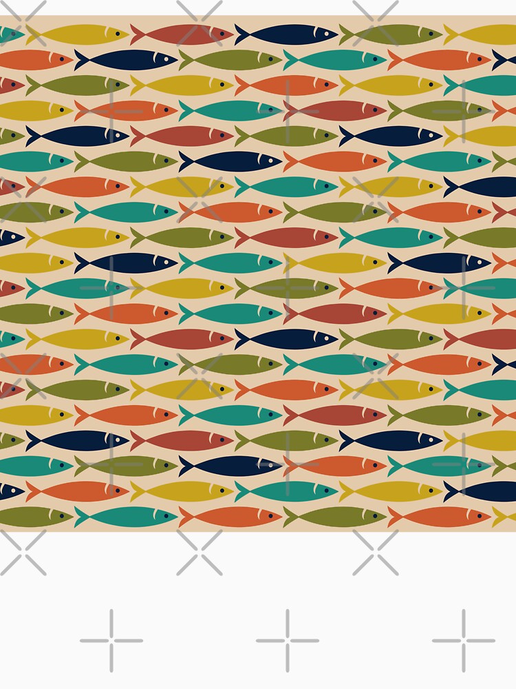Vintage Fish In Retro 70s & 80s Color Palette by RadiantFoxTees