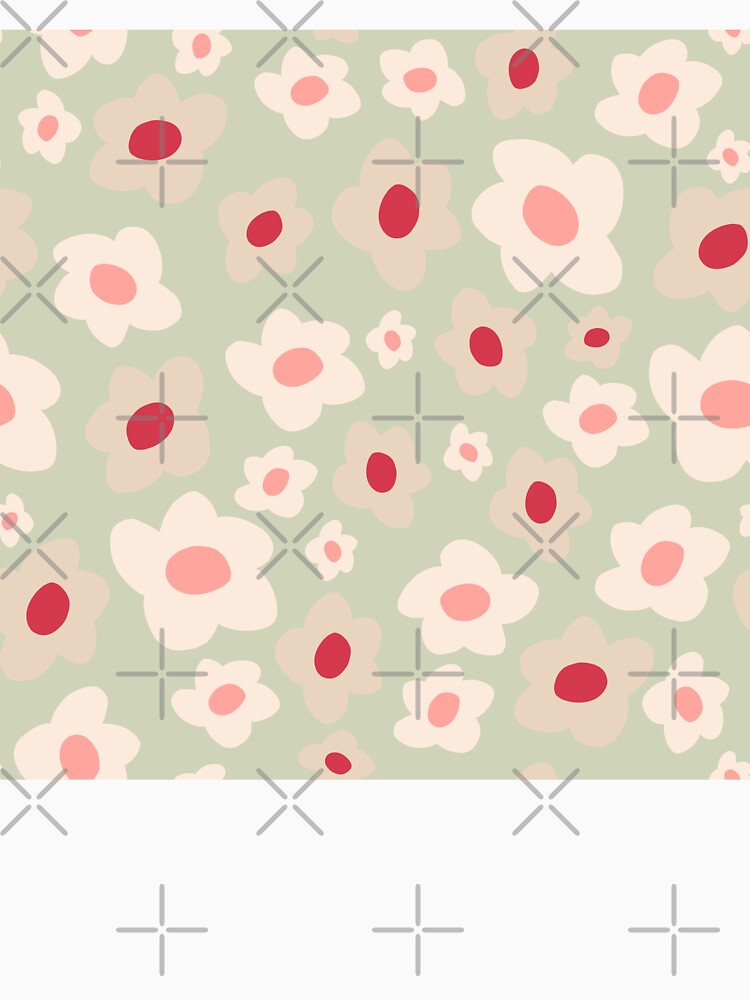 Retro Floral Surface Pattern Pastel Green & Pink by scorpiolane