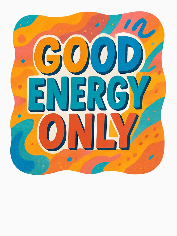 Good Energy Only – Positive Vibes Typography T-Shirt Design by rsuniquestyle