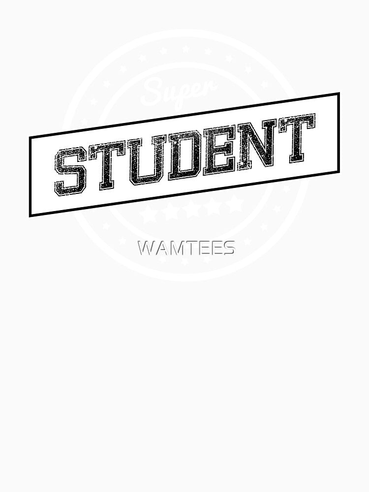 Super Student Badge Stamp Vintage - White by WAMTEES
