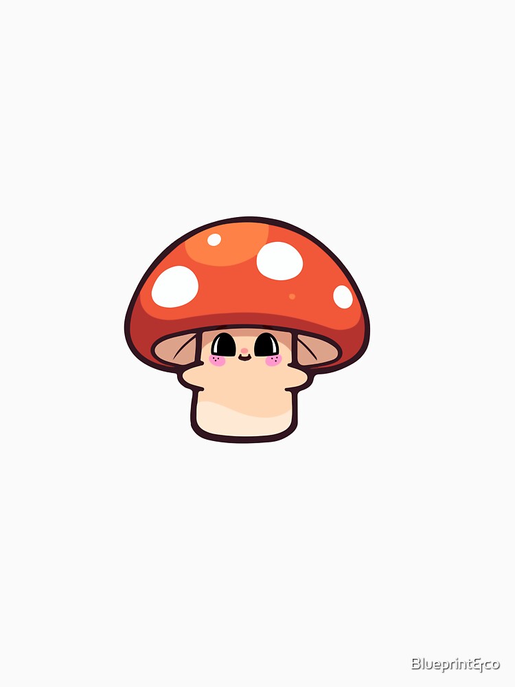 Red and White Kawaii Mushroom – Cute Forest Sticker by Blueprint&co