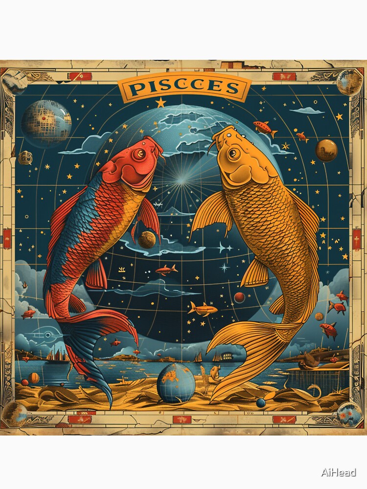 Vintage SciFi Style Pisces Zodiac Sign by AiHead