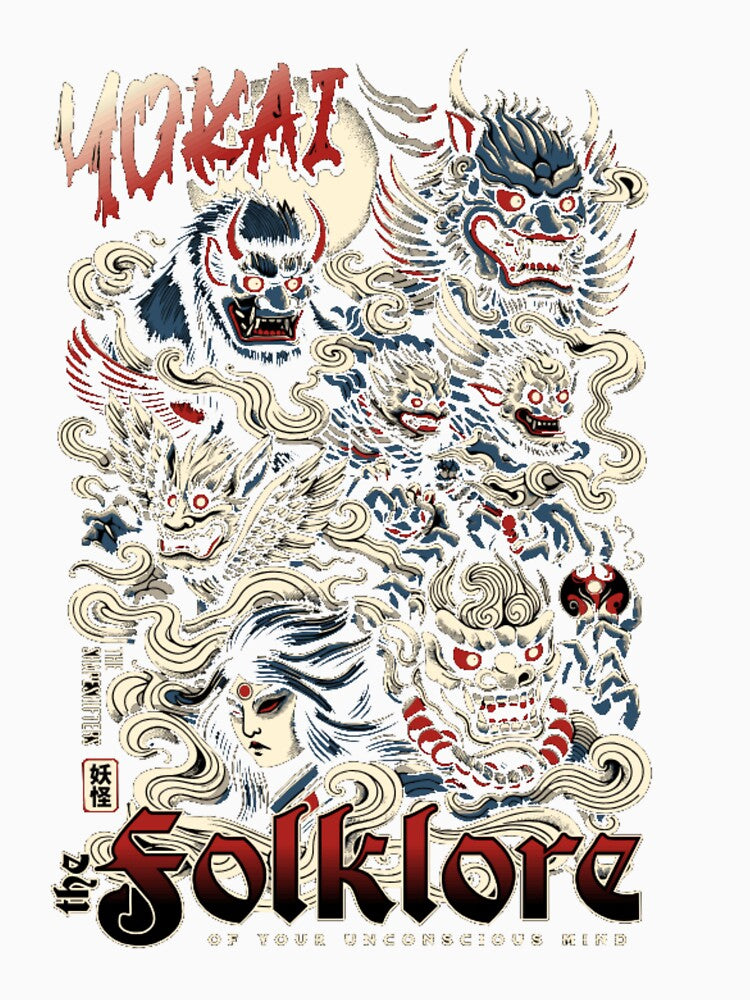 Traditional Japanese Demon & Oni Yokai Folklore Streetwear Print by GenZFashion000