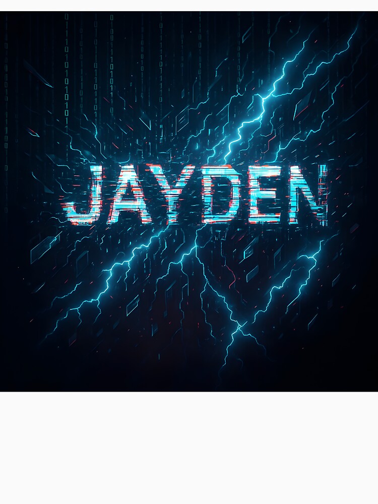 Jayden – Glitch God of the Digital Realm | Cyberpunk Lightning Matrix Design by VoidBloom Studio
