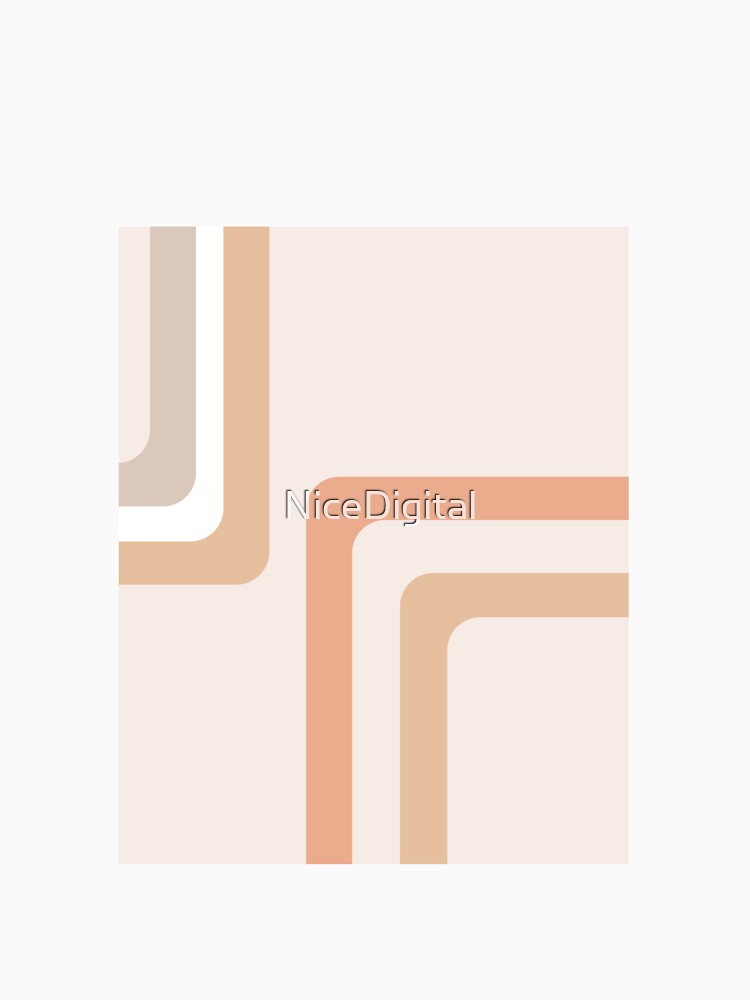 Retro Geometric Line Art in Soft Neutral Earth Tones by NiceDigital