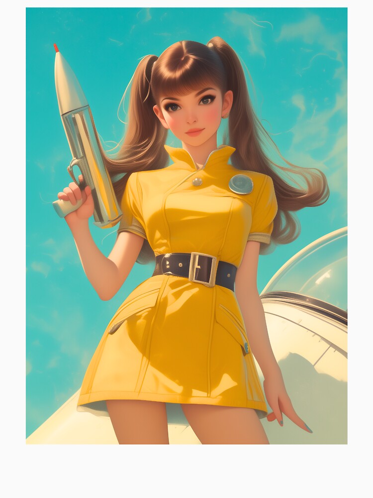 Retro 1950s Sci-fi Pin-up Space Girl by KatanaCreative
