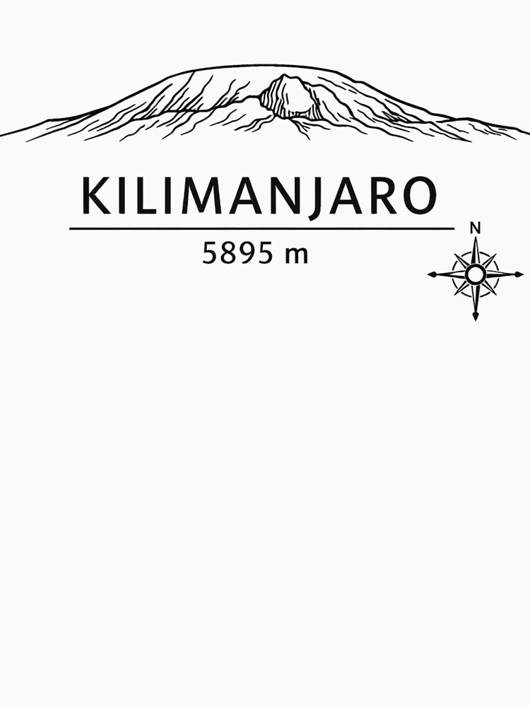 Seven Summits Africa – Kilimanjaro 5895 m Minimalist Line Art Design by GabeMountainArt