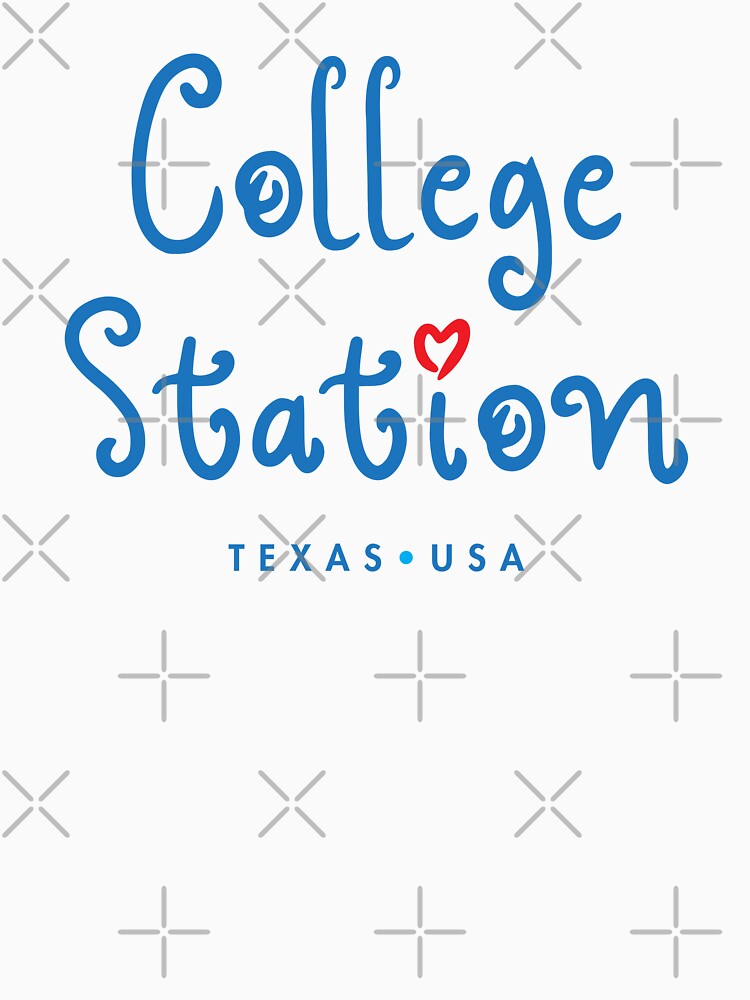 Love College Station Texas Typographic Design by Futurebeachbum