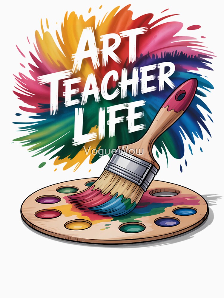 Art Teacher Life Rainbow Paintbrush Design by VogueWow